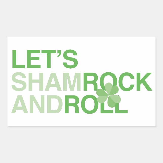 Adesivo Retangular Vamos Shamrock and Roll (Frente)