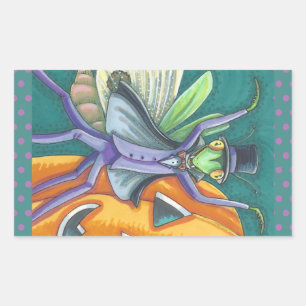 Adesivo Retangular VAMPIRE ORANDO MANTIS INSETO VESTICKER FOLHA Retân