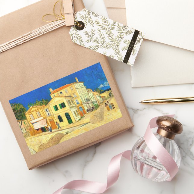 Adesivo Retangular Van Gogh, A Casa Amarela,  (Presentear)