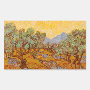 Adesivo Retangular Van Gogh Olive Trees Yellow Sun Sky