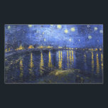 Adesivo Retangular Van Gogh Starry Night Sobre O Rótulo<br><div class="desc">Van Gogh Starry Night sobre os adesivos Rhone. Pintura a óleo na canvas de 1888. Uma das paisagens noturnas mais amadas de van Gogh, a Noite Estrelada sobre o Ródano captura o céu noturno que rebenta sobre o cais leste da cidade francesa de Arles. Um presente de excelente para fãs...</div>