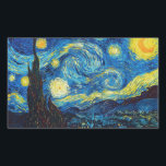 Adesivo Retangular Van Gogh Starry Night Stickers<br><div class="desc">Cartazes de Van Gogh Starry Night. A pintura mais famosa de Van Gogh, Starry Night mostra a vista da janela do quarto do artista no asilo no Santo Remy de Provence. Um belo céu noturno marcado por estrelas amarelas pulando sobre a igreja da vila abaixo, Starry Night é um presente...</div>
