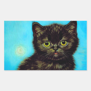 Adesivo Retangular Van Gogh Style Pouting Kitten