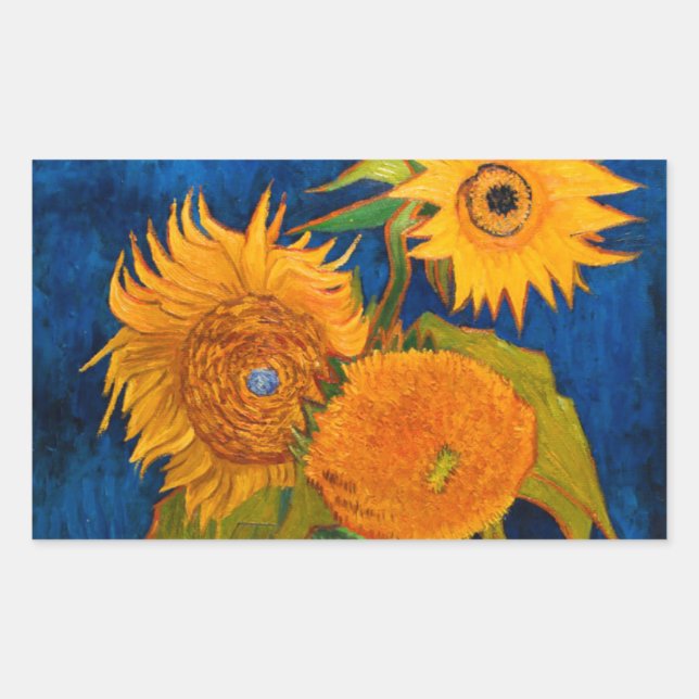 Adesivo Retangular Van Gogh Sunflower (Frente)