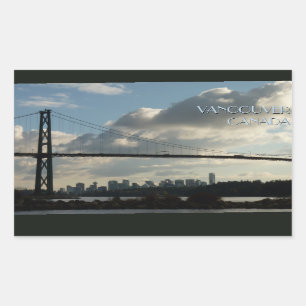 Adesivo Retangular Vancouver Canada Stickers Lions Gate Souvenirs
