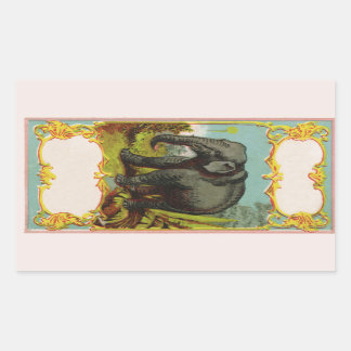 Adesivo Retangular Vazio Elephant Sticker personalizado 1880s