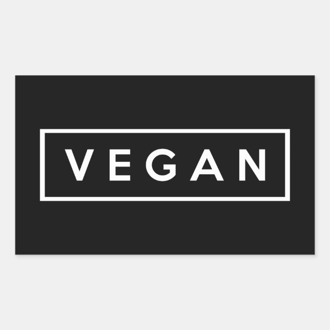 Adesivo Retangular vegan. (Frente)