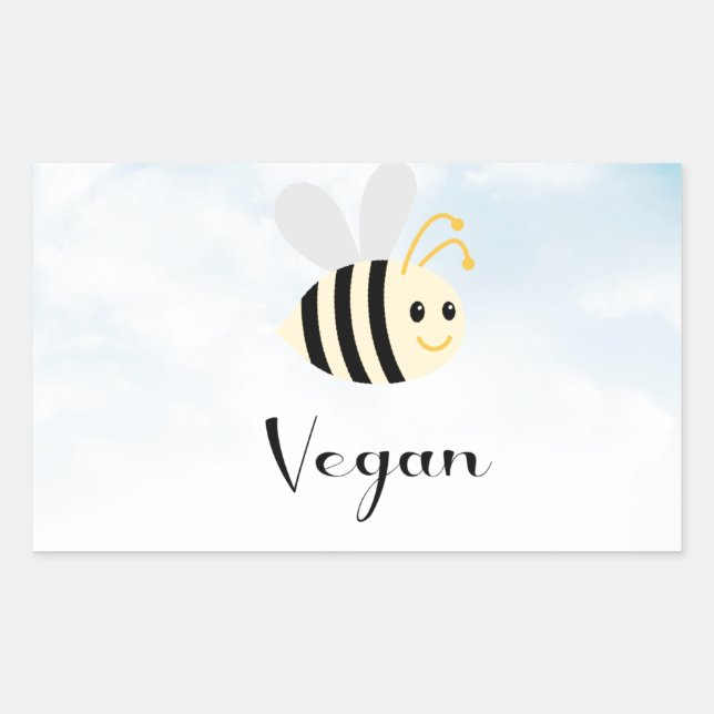 Adesivo Retangular Vegan Bee (Frente)