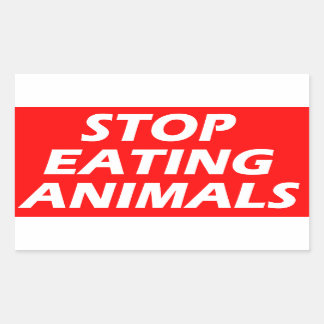 Adesivo Retangular Vegan | Vinhetas de Ativismo | Salvar os animais