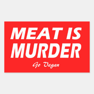 Adesivo Retangular Vegan | Vinhetas de Ativismo | Salvar os animais