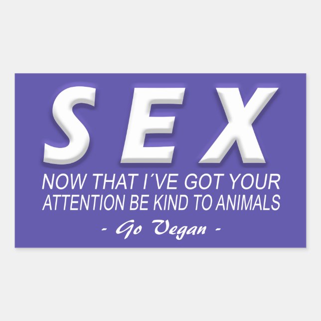 Adesivo Retangular Vegan | Vinhetas de Ativismo | Salvar os animais (Frente)