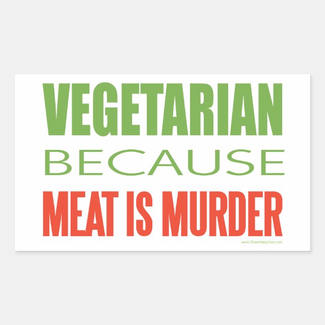 Adesivo Retangular Vegetariana (Frente)