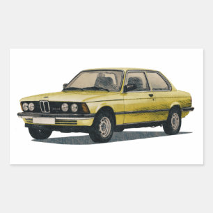 Adesivo Retangular Veículo Automóvel Vintage BMW