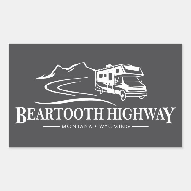 Adesivo Retangular Veículo Recreacional de Estrada Beartooth (Frente)
