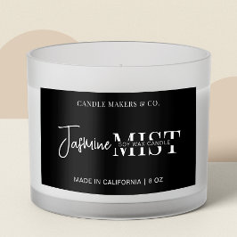 Adesivo Retangular Vela Branca Preta Profissional de Script Moderno