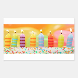 Adesivo Retangular Velas de Aniversário
