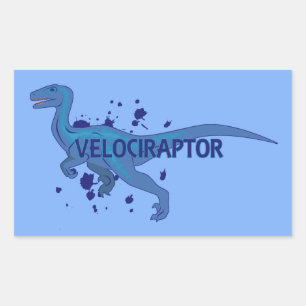 Adesivo Retangular Velociraptor
