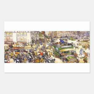 Adesivo Retangular Vendedores de Natal na Quinta Avenida (Nova Iorque