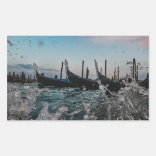 Adesivo Retangular Veneza, Veneza. Gondolas. Itália