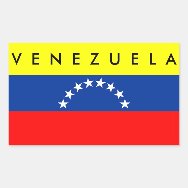 Adesivo Retangular venezuela país bandeira nação nome do símbolo naçã (Frente)