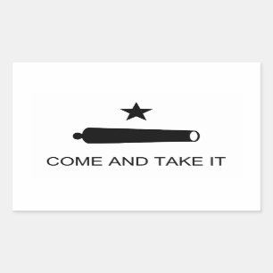 Adesivo Retangular Venha e pegue na batalha Texas Flag Gonzales
