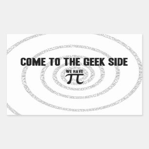 Adesivo Retangular Venha para o lado do Geek para o decor Pi