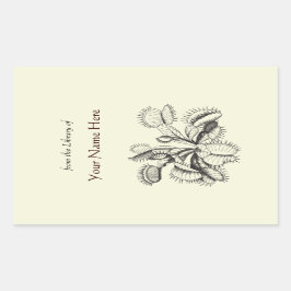Adesivo Retangular Venus Flytrap Bookplate