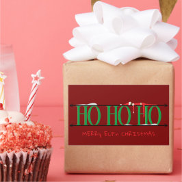 Adesivo Retangular Verde e Red Elf Shenanigans