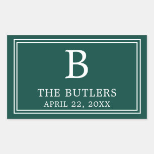 Adesivo Retangular Verde Esmeralda Moderno