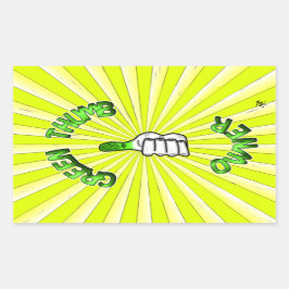 Adesivo retangular verde (jardinagem)