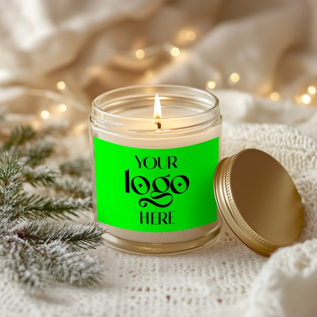 Adesivo Retangular Verde Limão (Lime Green Blank Rectangular Sticker for Your Logo or Text)