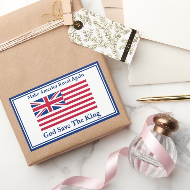 Adesivo Retangular Vermelho Funny Azul Torna a América Real Novamente (Presentear)