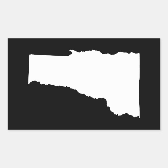 Adesivo Retangular Vermont em Branco e Negro (Frente)