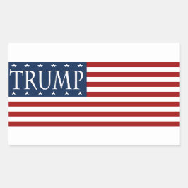 ADESIVO RETANGULAR VESTIDO DE BANDEIRA DE TRUMP