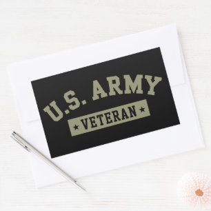 Adesivo Retangular Veterano do Exército dos EUA Bandeira Americana do