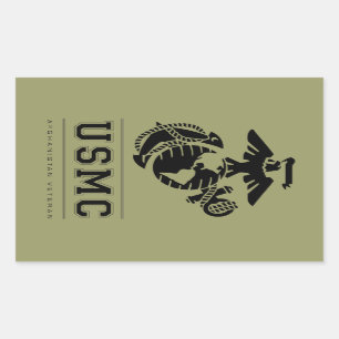 Adesivo Retangular Veterano do USMC Afeganistão