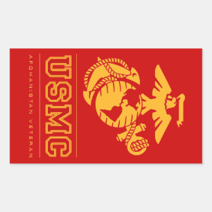 Adesivo Retangular Veterano do USMC Afeganistão