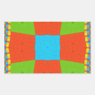 Adesivo Retangular Vetor étnico colorido europeu maravilhoso