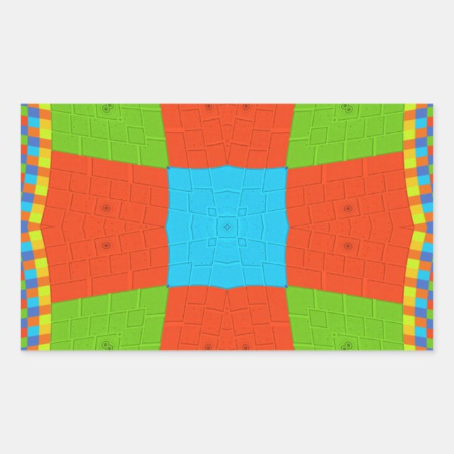 Adesivo Retangular Vetor étnico colorido europeu maravilhoso (Frente)