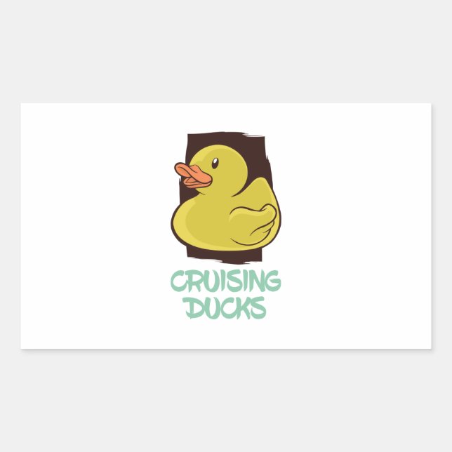 Adesivo Retangular Viagem de Diversão de Patos Cruzadores (Frente)