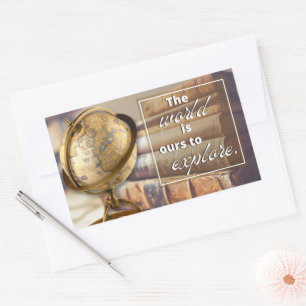 Adesivo Retangular Viagens vintage Inspiracional Grande