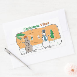 Adesivo Retangular Víblias de Natal de uma parte do mundo