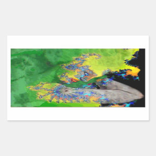 ADESIVO RETANGULAR VIBRAÇÕES DA MATÉRIA,SENHORA EM FRACÇÕES AMARELAS