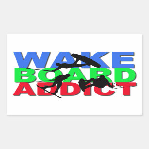 Adesivo Retangular Viciado de Wakeboard