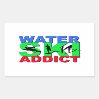 Adesivo Retangular Viciado em Esqui de Água