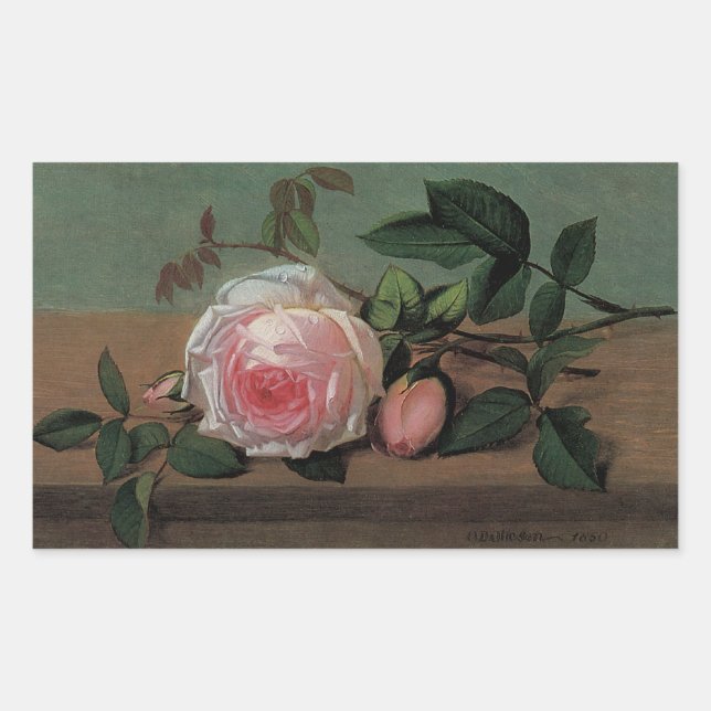 Adesivo Retangular Vida Estática das Flores em um Bordo (Frente)