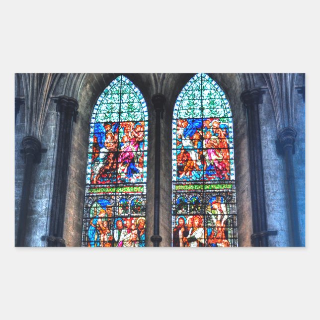 Adesivo Retangular Vidro Estreito, Catedral de Salisbury, Reino Unido (Frente)