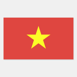 Adesivo Retangular Vietnam - bandeira vietnamiana