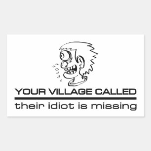 Adesivo Retangular Village Idiot Stickers