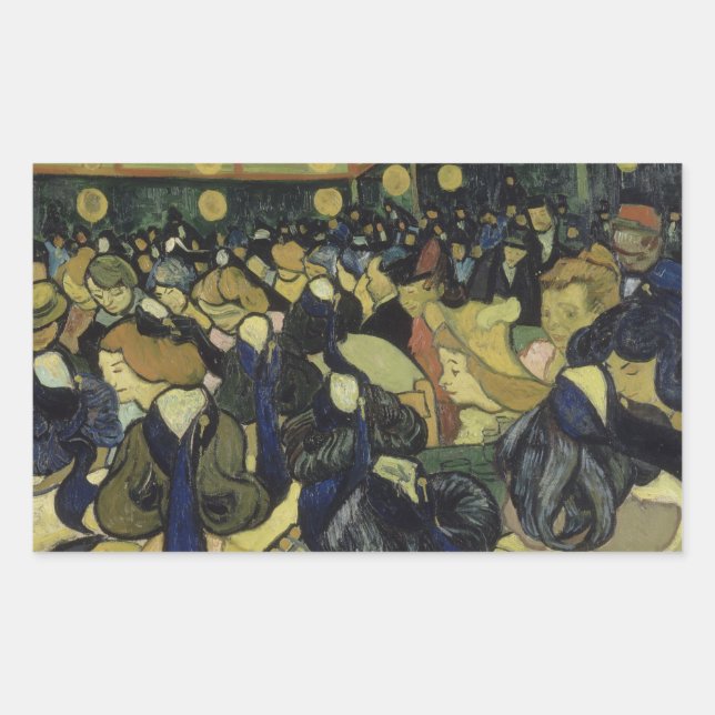 Adesivo Retangular Vincent van Gogh - A Sala de Dança em Arles (Frente)
